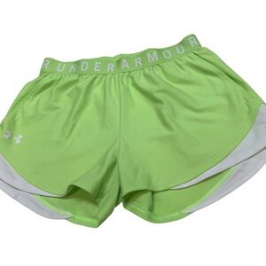 Under Armour Lime Green Athletic Shorts with side pockets EUC BOX38